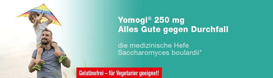 Yomogi 250 mg. Medizinische Hefe S. Boulardii. Schnell wirksam bei akuter Diarrhö, auch zur Vorbeugung*.